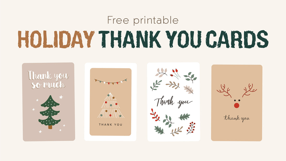 Free printable holiday thank you cards