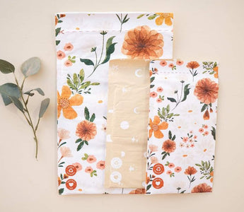 neutral color and floral paper padded mailers in sizes 6x9 and 10x13