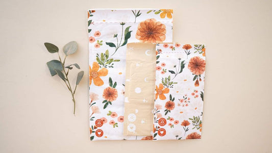 neutral color and floral paper padded mailers in sizes 6x9 and 10x13