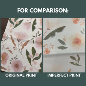 Compare the sharp original floral print with the subtly faded Imperfect Camelia Bloom on impack.co’s 14.5" x 19" Biodegradable Mailers—ideal for eco-friendly packaging and a unique, sustainable look.