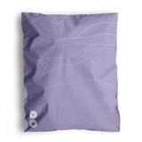 The SALE - Tidal Lilac Mailers (10" x 13") by impack.co feature a decorative purple crumpled design with white contour lines and two logo stickers, providing aesthetic appeal and dependable transit protection.