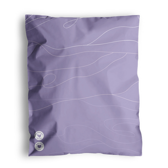 The SALE - Tidal Lilac Mailers (10" x 13") by impack.co feature a decorative purple crumpled design with white contour lines and two logo stickers, providing aesthetic appeal and dependable transit protection.