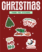 Impack.co’s Christmas Thank You Stickers add festive cheer to holiday gift wrapping with designs like trees, “Wrapped with Joy,” cars with trees, “Ho Ho Ho,” and “Thank You Snow Much”—perfect as seasonal package seals.