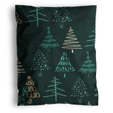 The Pine Forest Mailers 10" x 13" by impack.co feature hand-drawn Christmas trees in green and beige shades, shipped in eco-friendly packaging for a festive, sustainable touch.