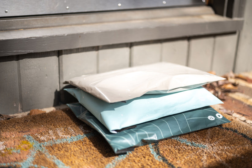 Biodegradable Mailers 10" x 13"Baby BlueStarry Print impack.co