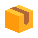 A closed cardboard box with brown packing tape across the top, shown on a plain light background.