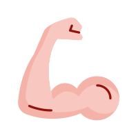 Illustration of a flexed human arm showing a prominent bicep muscle on a plain white background.