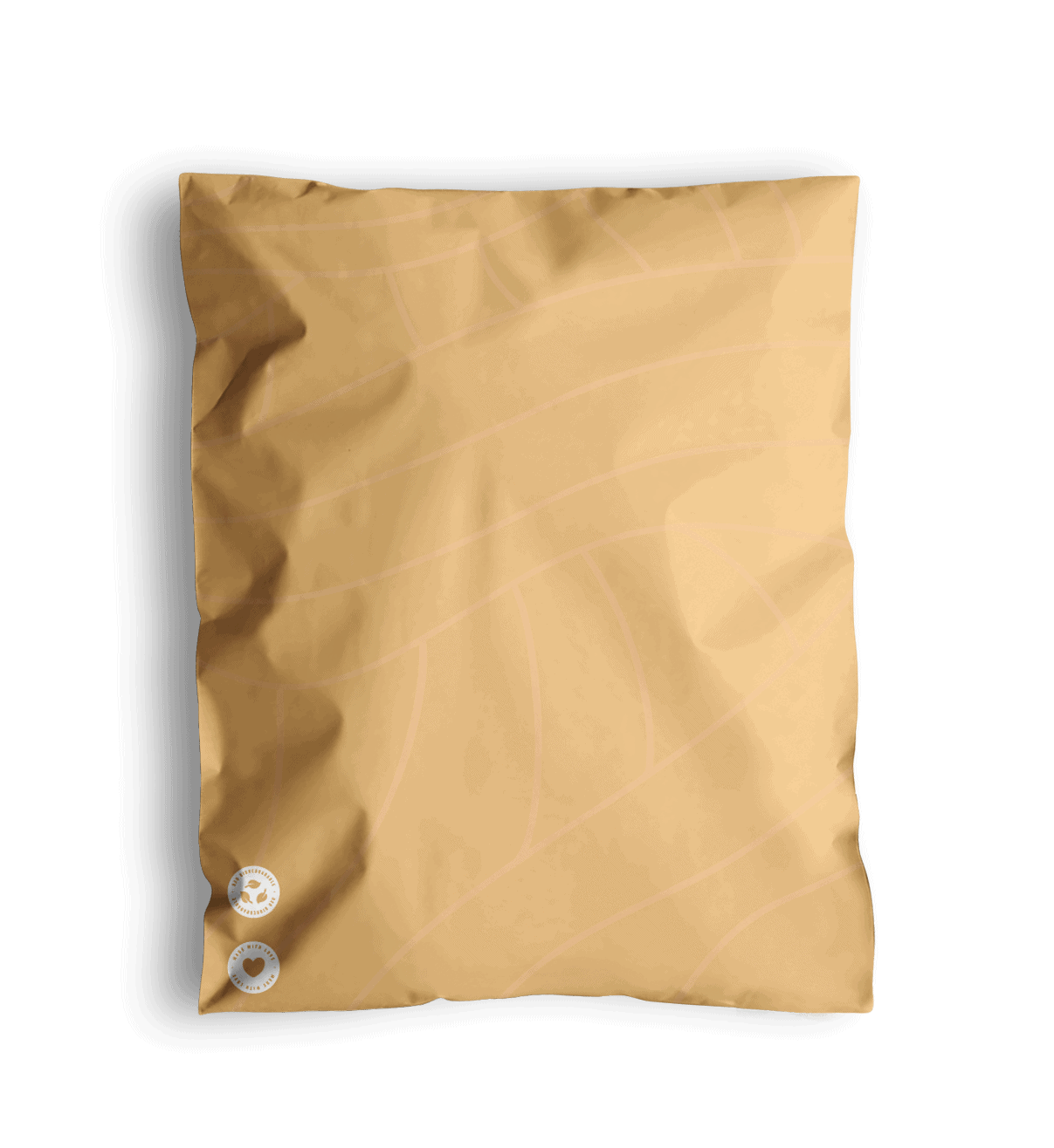 A Mustard Leaf Biodegradable Mailer 14.5" x 19" from impack.co on a white background.